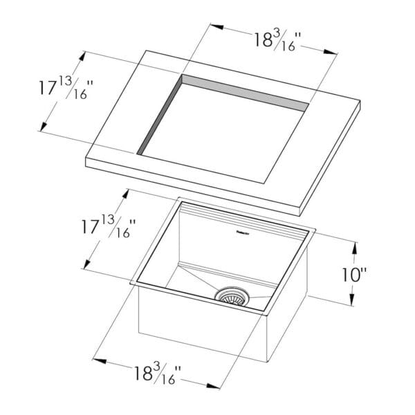 Sink Leonardo Copper 20″ x 20" – U/M