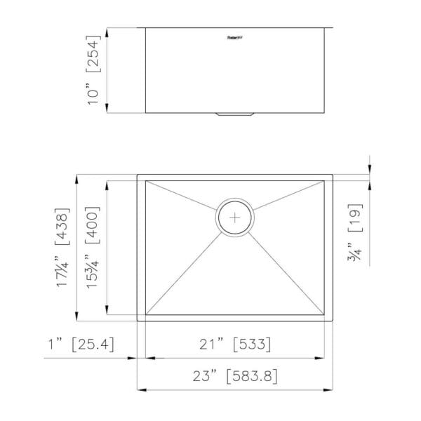 Armored Sink 23″ x 17" – U/M