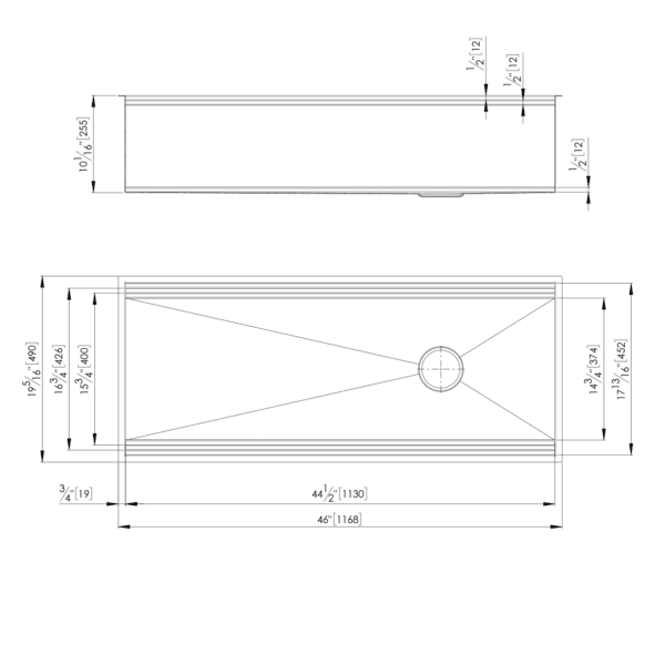 Sink Leonardo 46″ x 20" – U/M - (USA)
