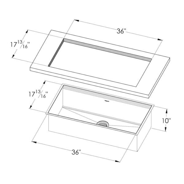 Sink Leonardo 40″ x 20" – U/M