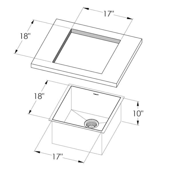 Armored Sink 19″ x 20" – U/M