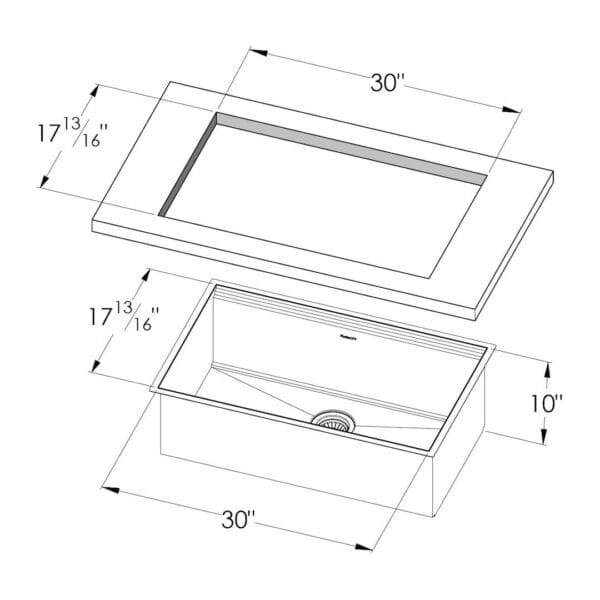 Sink Leonardo 32″ x 20" – U/M