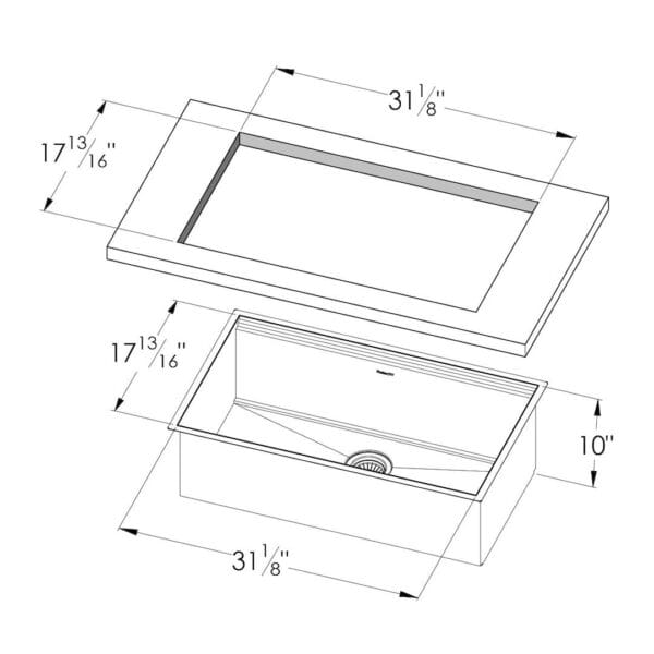 Sink Leonardo 33″ x 20" – U/M