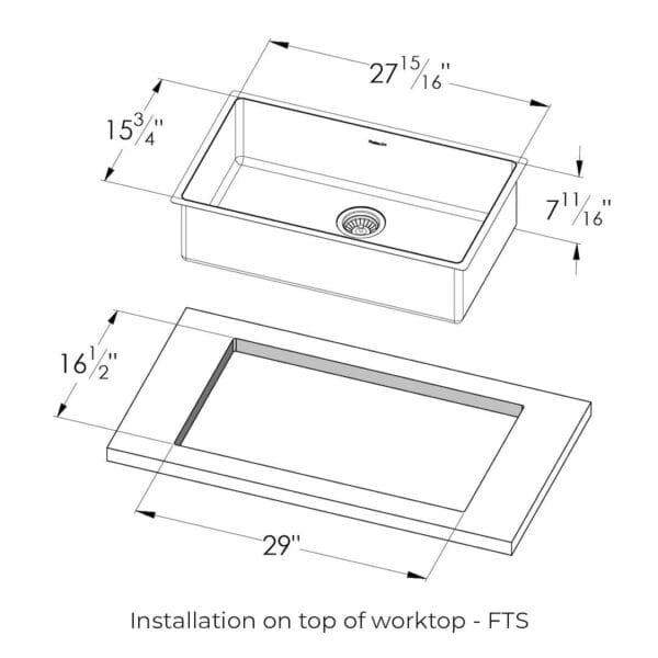 KE Sink 30″ x 18" – F/M