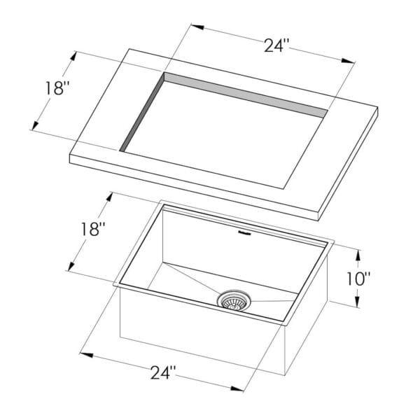 Sink Canova 26″ x 20" – U/M
