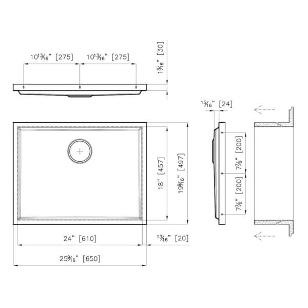 Sink Phantom Base 24″ x 18" (20mm thk)