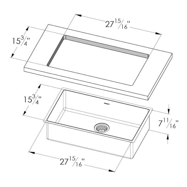 KE Sink 30″ x 18" – U/M