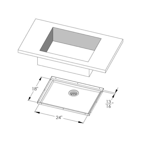 Sink Phantom Base 24″ x 18" (20mm thk)