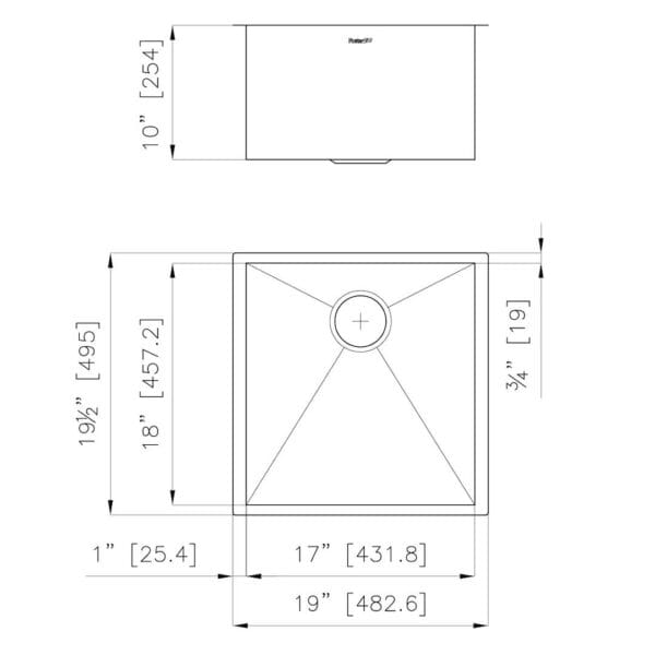 Armored Sink 19″ x 20" – U/M