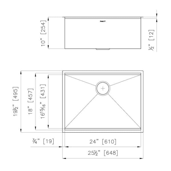 Sink Canova 26″ x 20" – U/M