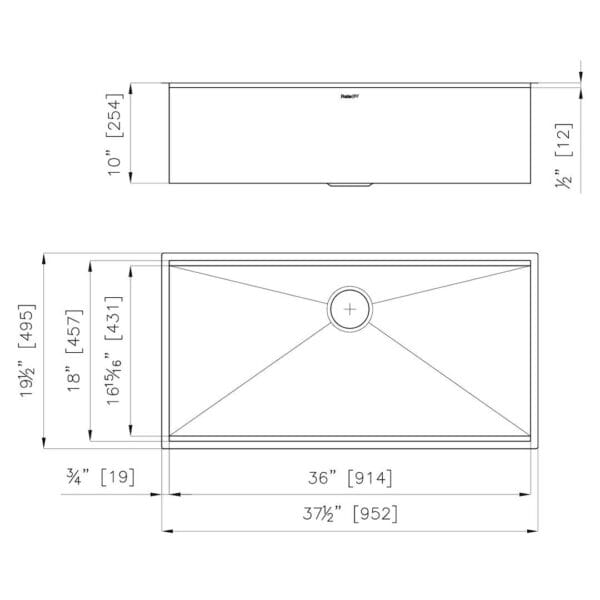 Sink Canova 38″ x 20" – U/M