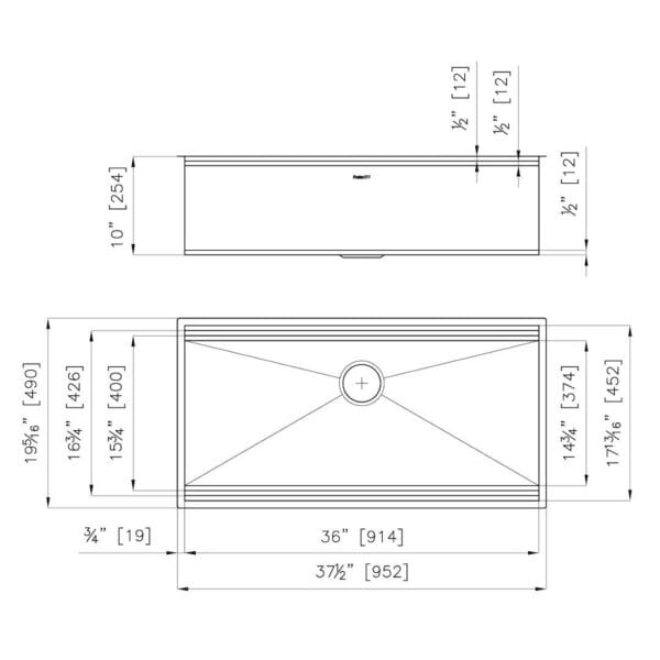 Sink Leonardo 40″ x 20" – U/M