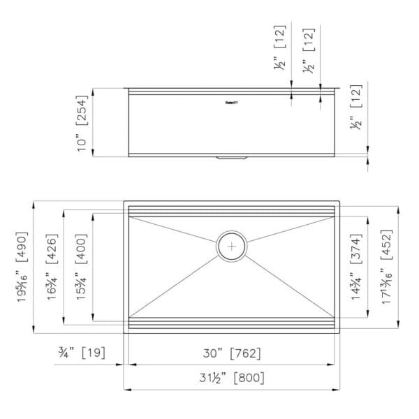 Sink Leonardo 32″ x 20" – U/M