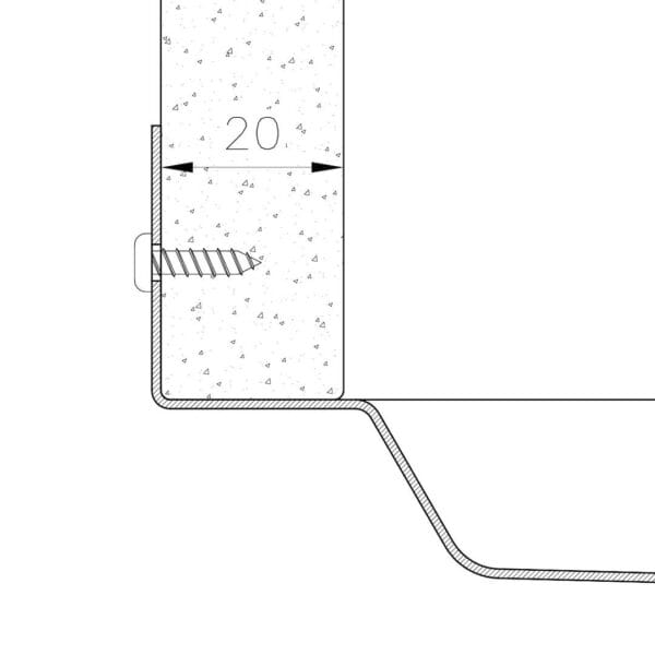Sink Phantom Base Copper 30″ x 18" (20mm thk)