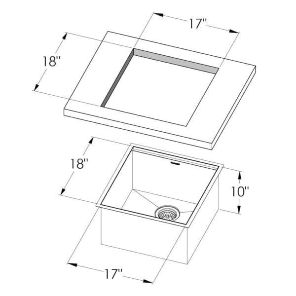 Sink Canova 19″ x 20" – U/M