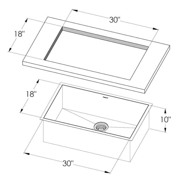 Armored Sink 32” x 20" – U/M
